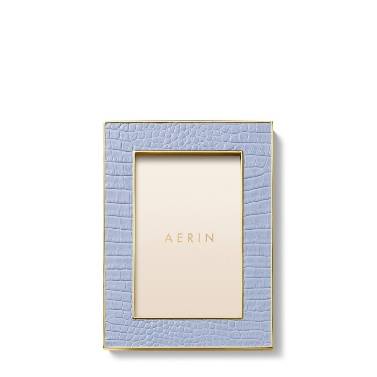 Classic Croc Leather Frame in Hydrangea Blue for 4 X 6 Photo - AERIN at Fig Linens and Home 2