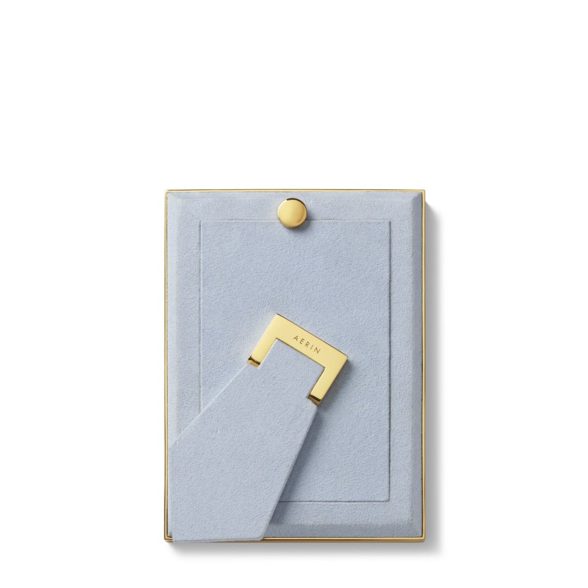 Classic Croc Leather Frame in Hydrangea Blue for 4 X 6 Photo - AERIN at Fig Linens and Home 3