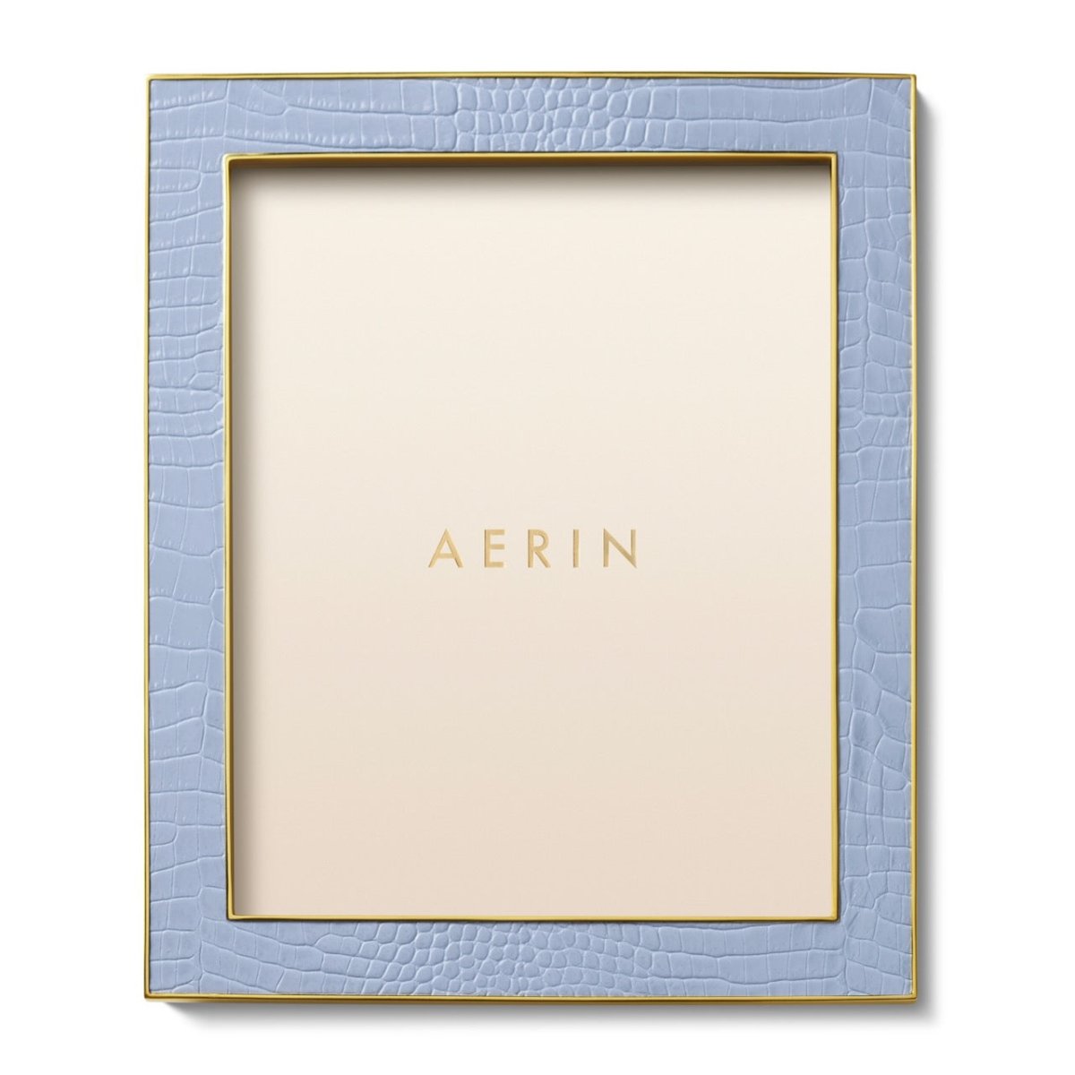 Classic Croc Leather Frame in Hydrangea Blue for 8 X 10 photo - AERIN at Fig Linens and Home 2