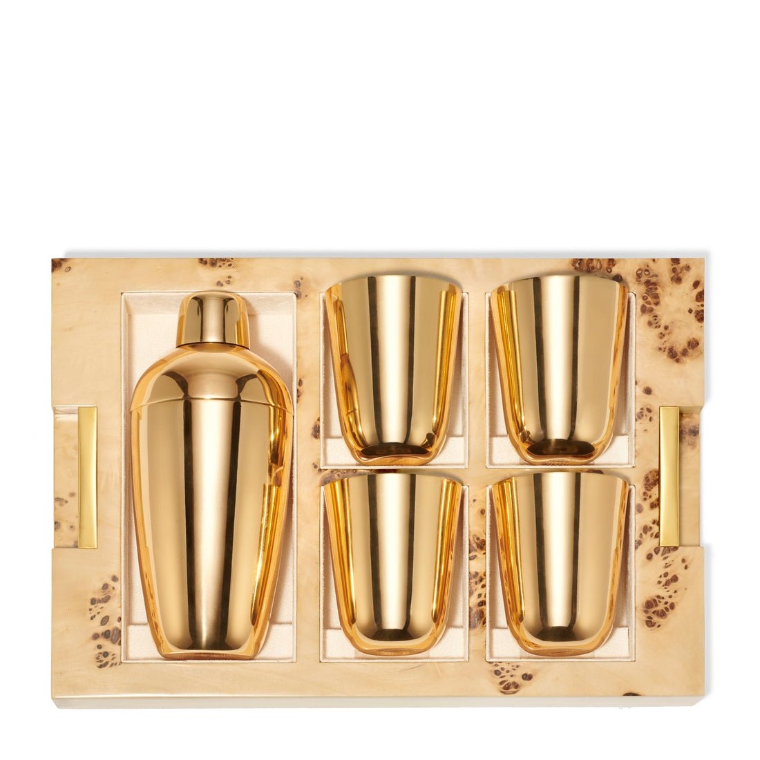 Tier of barware from Classic Shagreen Bar Set in Cream by AERIN - Fig Linens and Home 2