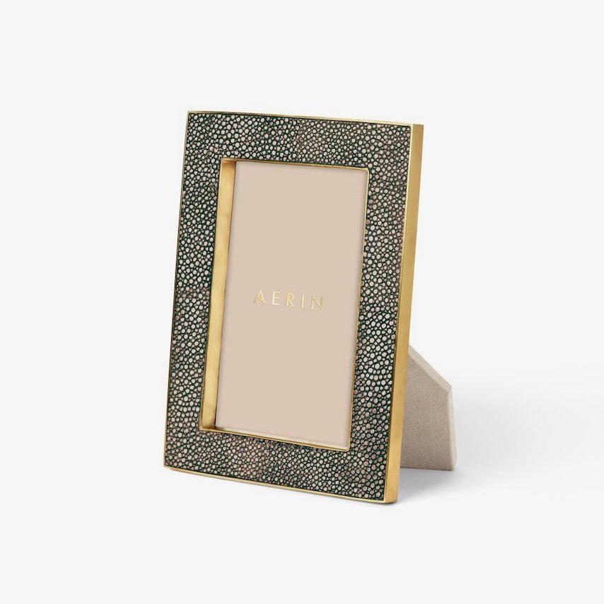 Classic Shagreen Frame in Chocolate - 4 x 6 by AERIN at Fig Linens and Home