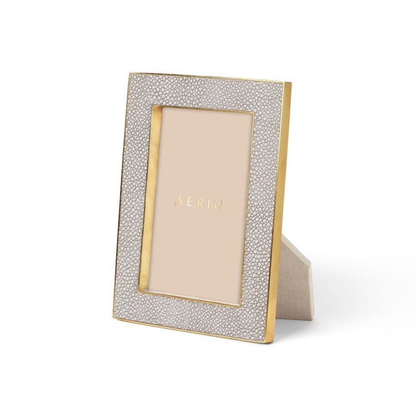 Classic Shagreen Frame in Dove - 4 x 6 by AERIN at Fig Linens and Home - View 1