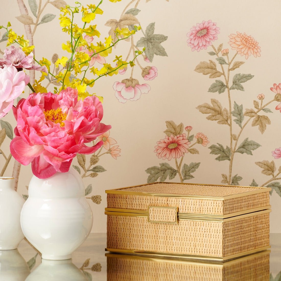 Colette Cane Jewelry Box by AERIN Lifestyle View - Fig Linens and Home