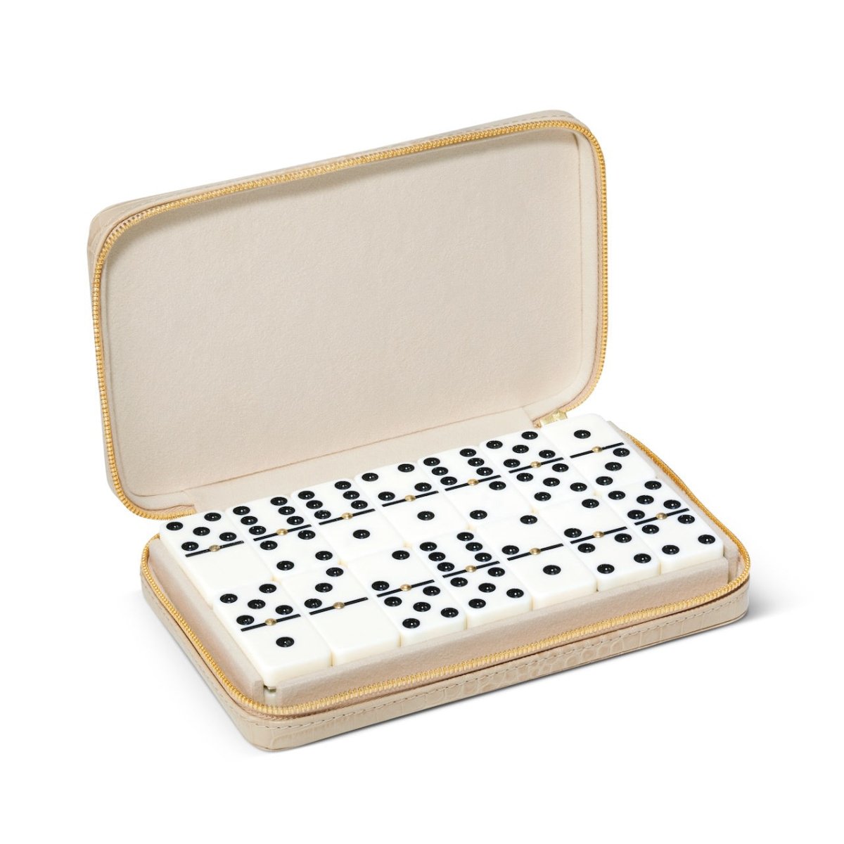Enzo Travel Domino Set in Fawn by AERIN at Fig Linens and Home - Open 2