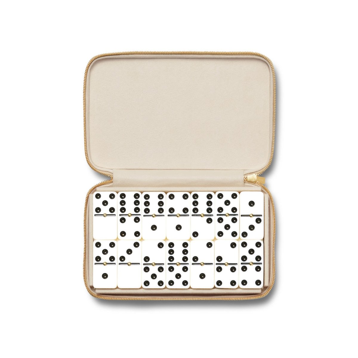 Enzo Travel Domino Set in Fawn by AERIN at Fig Linens and Home - Open 1