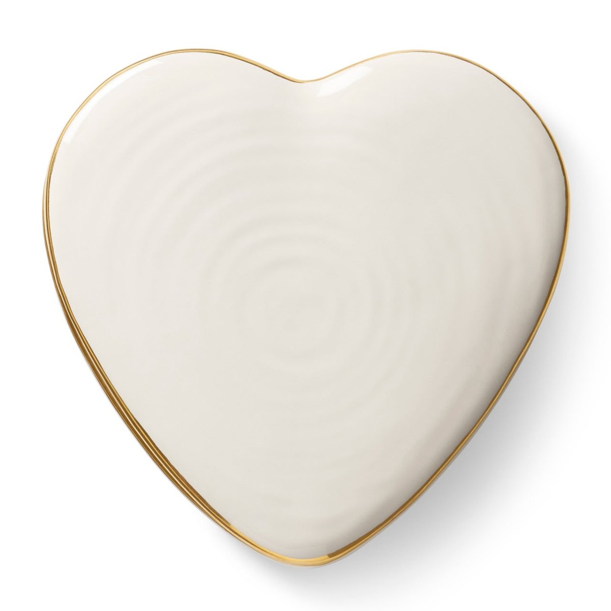 AERIN Heart Box in Cream with Gold | Petite Trinket Box in Heart Shape at Fig Linens and Home 2