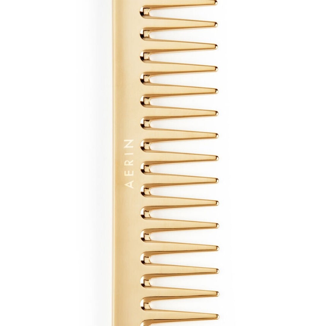 AERIN Large Gold Comb | Wide-Toothed Hair Comb in Gold Color at Fig Linens and Home - Detail View