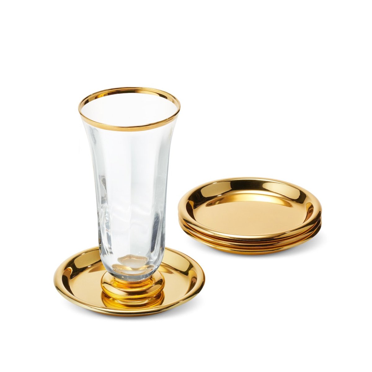 Marzia Coasters Set of 4 by AERIN at Fig Linens and Home Lifestyle Stacked with Glassware