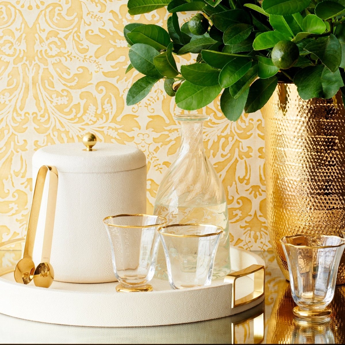 Mattea Ice Tongs by AERIN - Shown in Lifestyle Photo with Barware