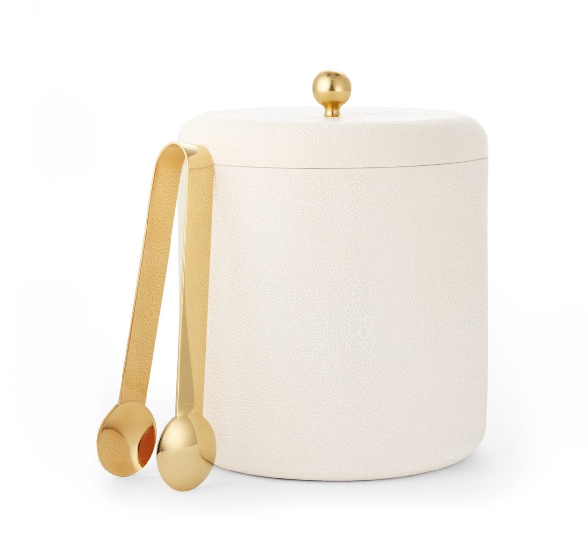 Mattea Ice Tongs by AERIN shown with Bucket - Barware at Fig Linens and Home