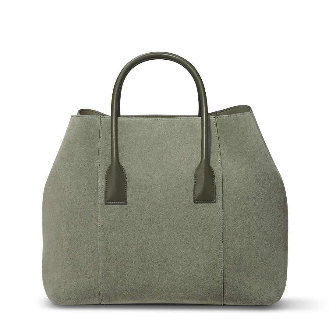 Mini Weekender in Eucalyptus Suede by AERIN at Fig Linens and Home 1