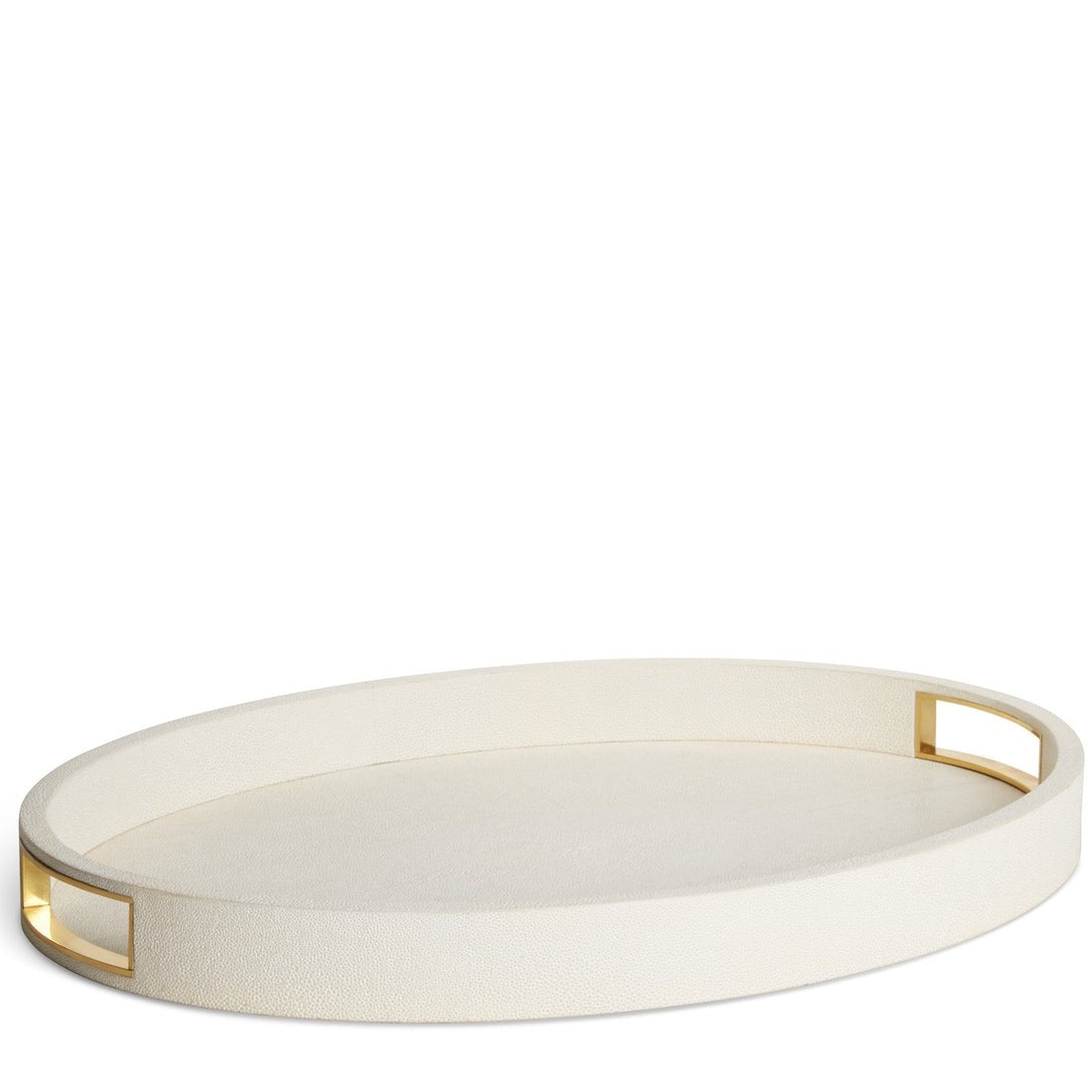 Modern Shagreen Cocktail Tray in Cream by AERIN at Fig Linens and Home