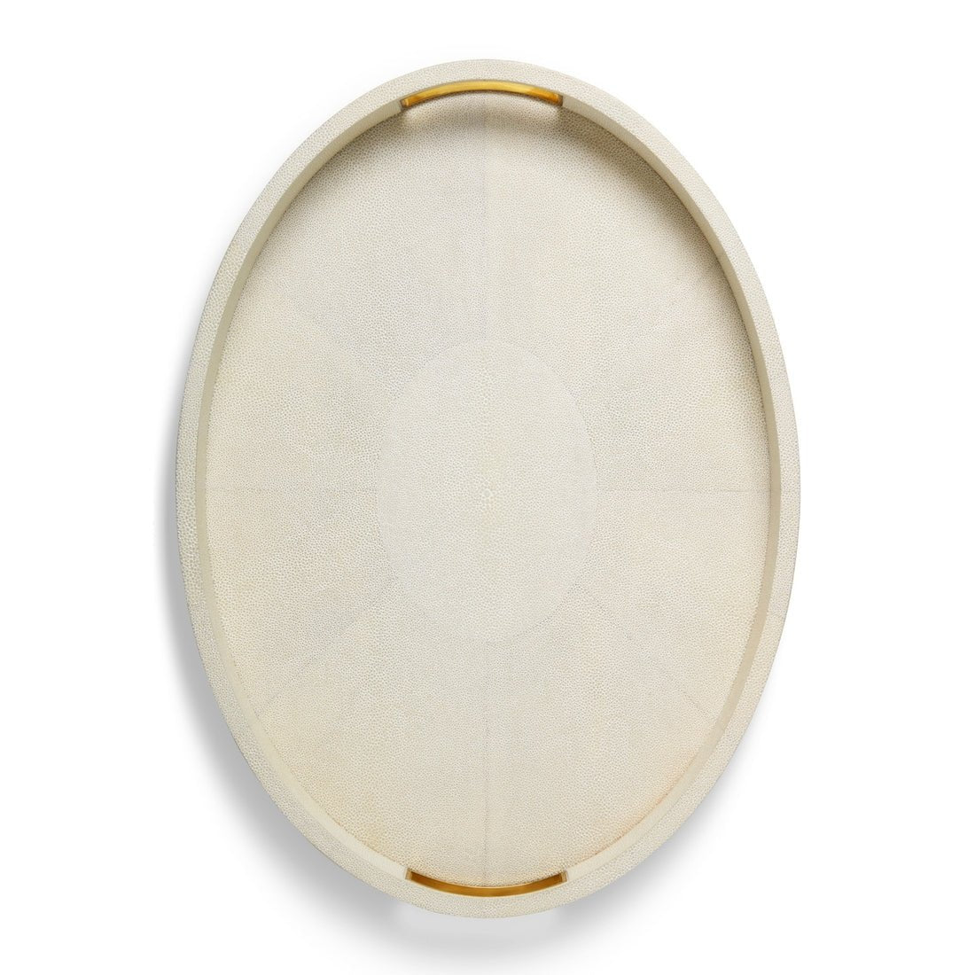 Oval Tray - Modern Shagreen Cocktail Tray in Cream by AERIN