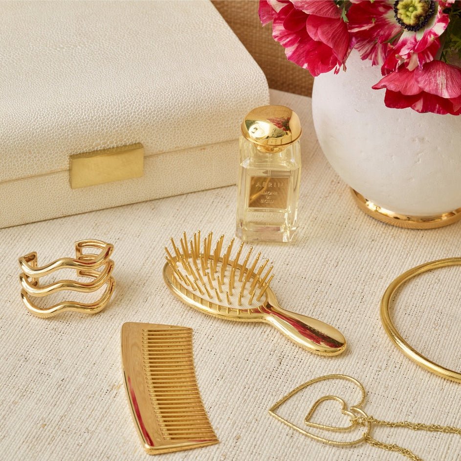 Modern Shagreen Small Jewelry Box in Cream by AERIN at Fig Linens and Home 3