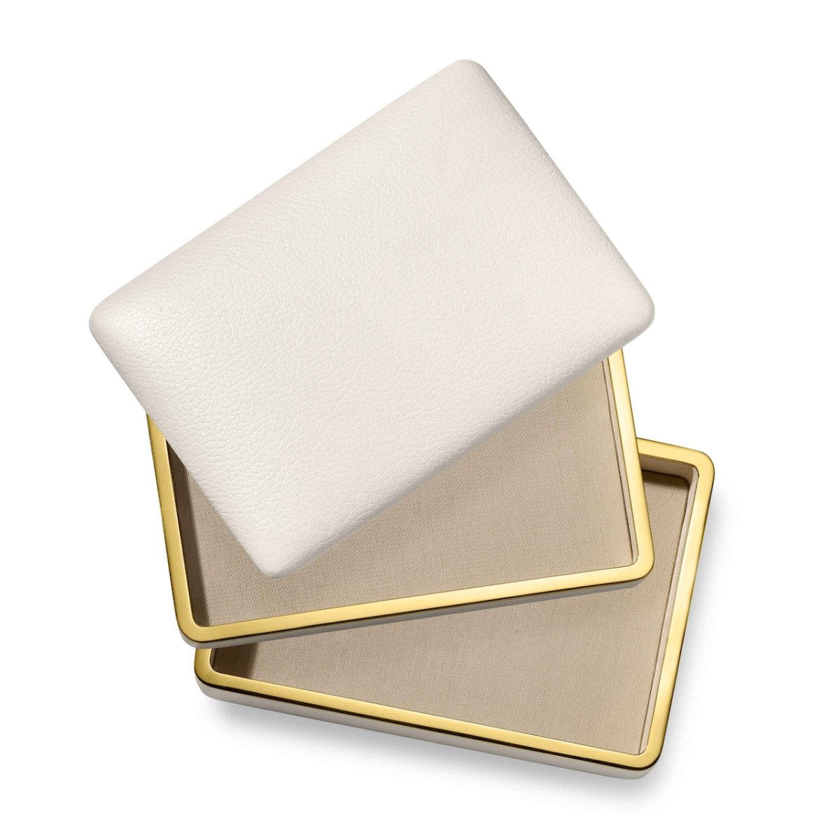Piero Leather Small Stacked Jewelry Box by AERIN at Fig Linens and Home - View 2
