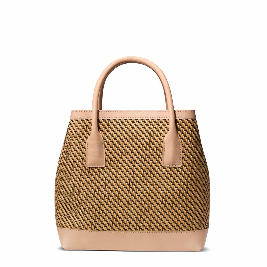 Raffia Nano Weekender Bag in Black & Natural by AERIN | Fig Linens and Home
