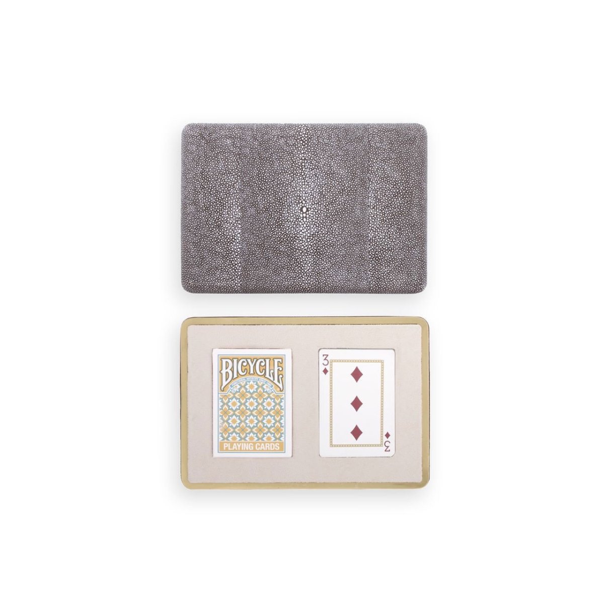 Shagreen Card Set in Chocolate by AERIN at Fig Linens and Home - View 2