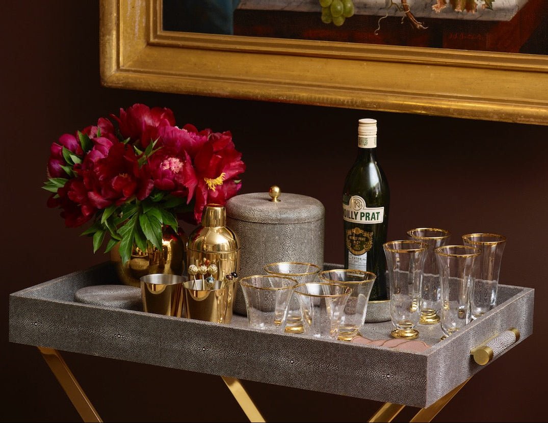 Shagreen Coasters in Chocolate (S/4) by AERIN at Fig Linens and Home