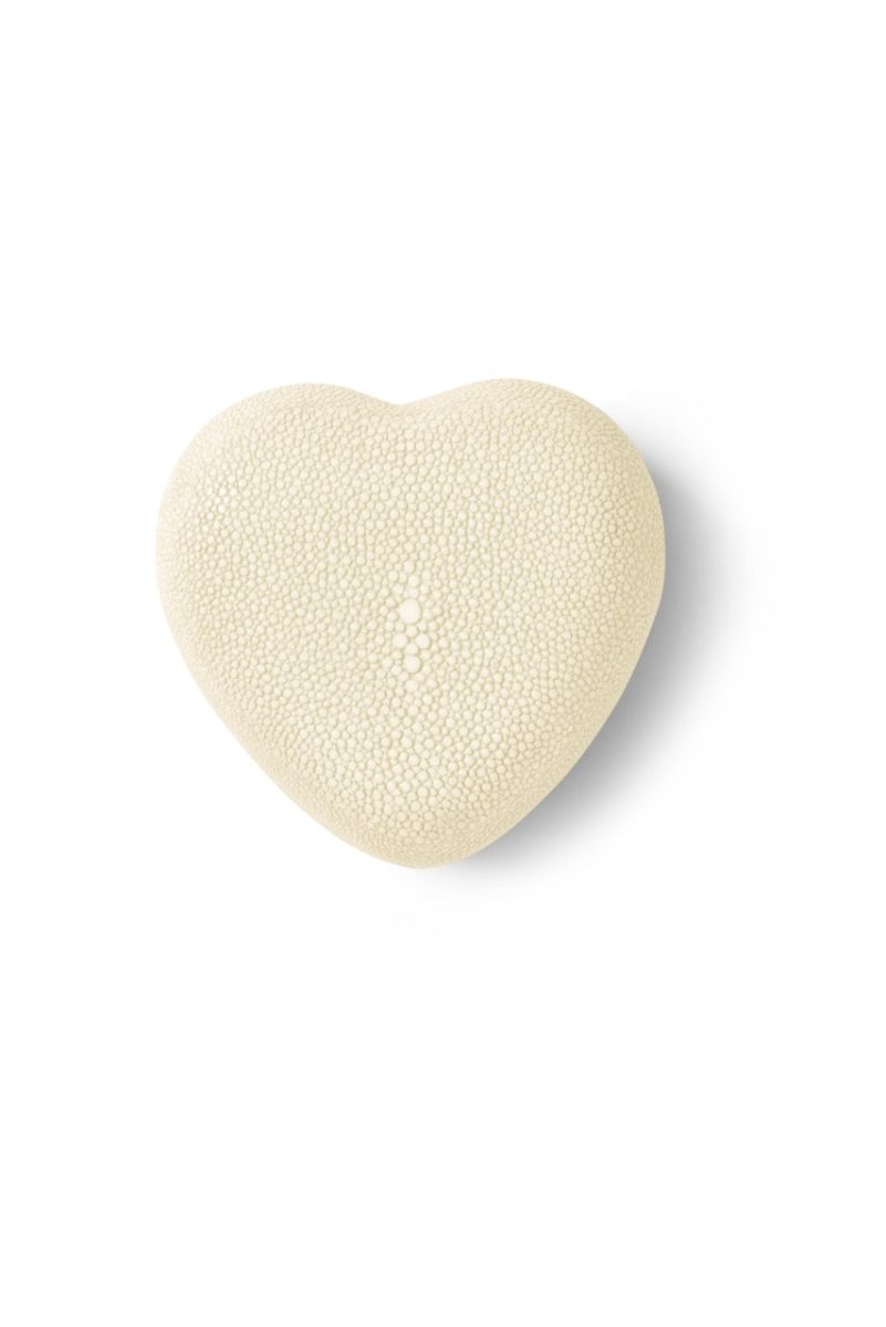 Shagreen Heart Box in Cream by AERIN at Fig Linens and Home | Decor at Fig Linens and Home 3
