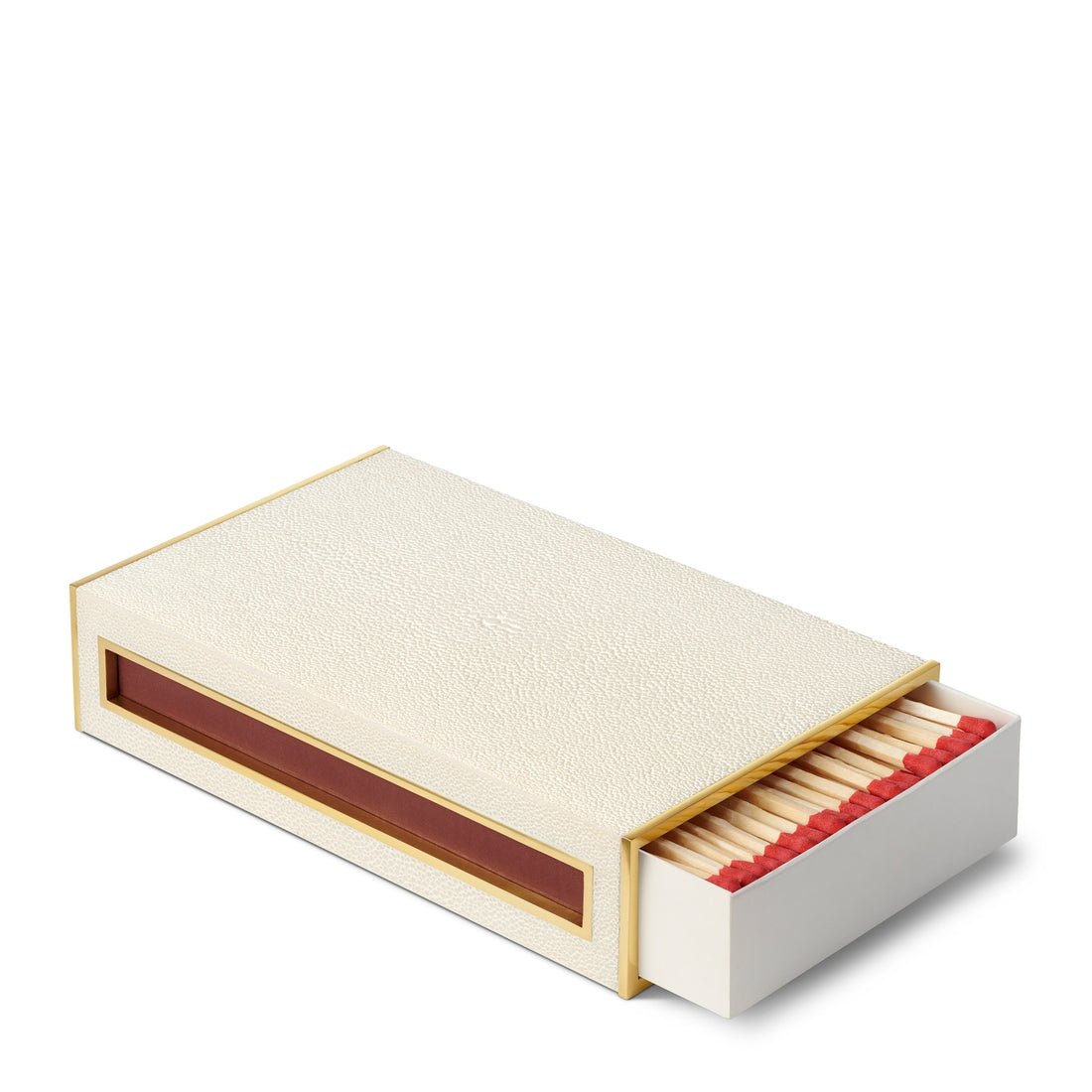 Shagreen Oversized Match Box in Cream by AERIN at Fig Linens and Home