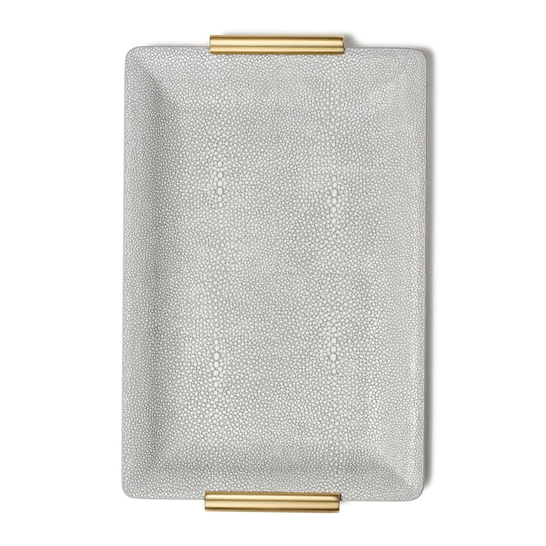 Shagreen Vanity Tray in Small in Dove by AERIN - Upright View - Fig LInens and Home