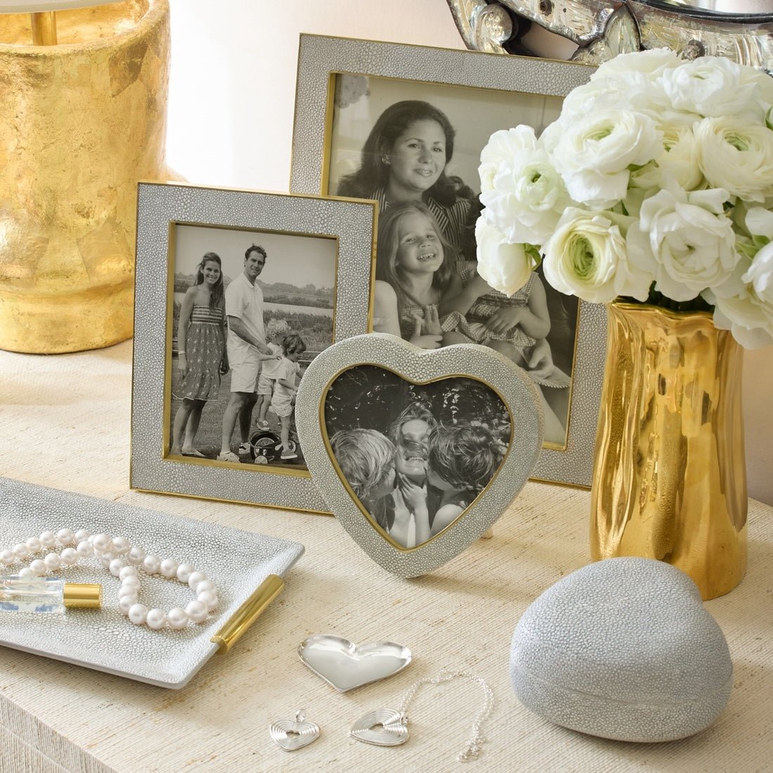 Shagreen Vanity Tray in Small in Dove by AERIN Lifestyle Photo
