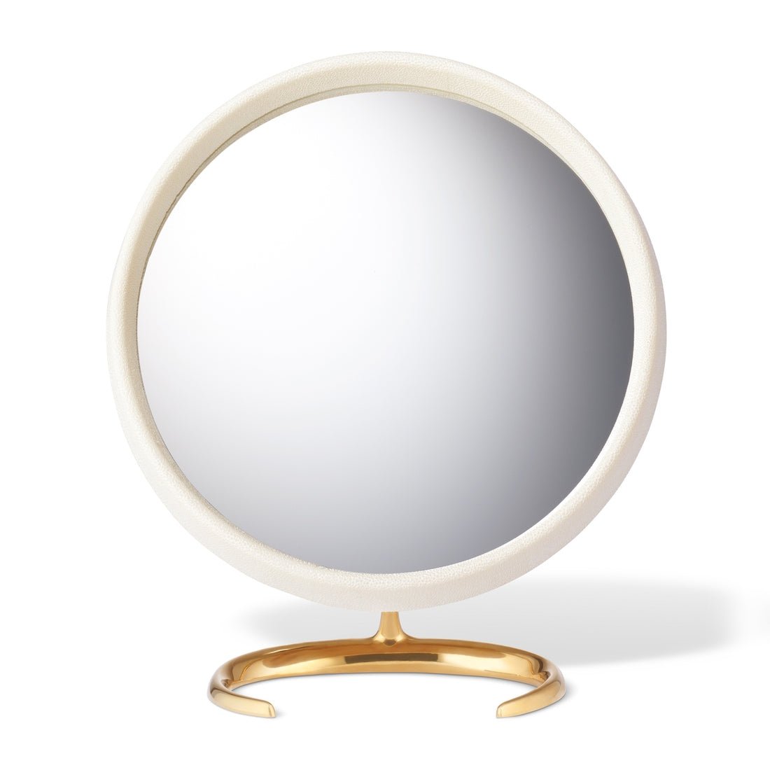 Shagreen Vanity Mirror in Cream by AERIN at Fig Linens and home - 3