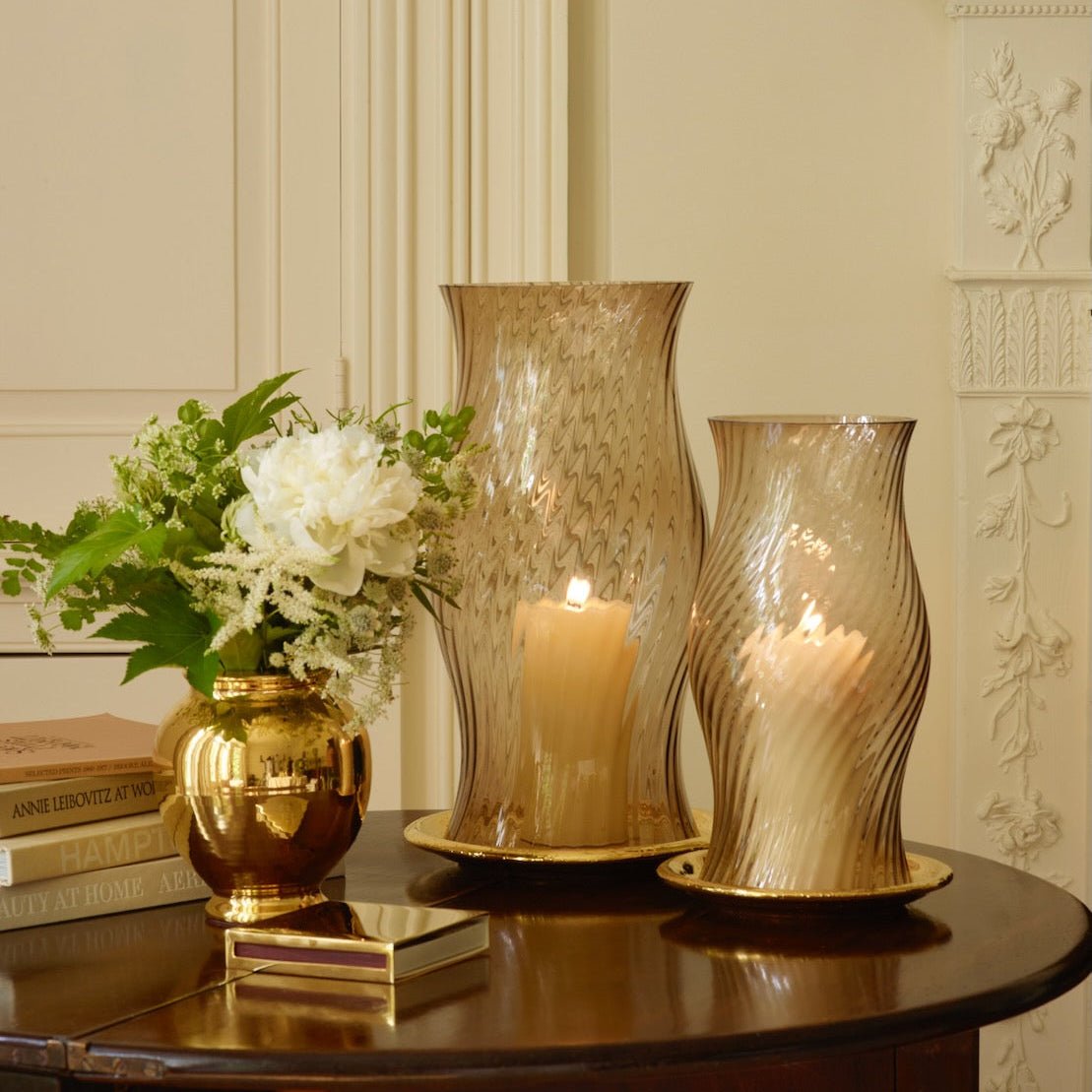 Siena Gold Small Vase - AERIN Designer Decor at Fig Linens and Home - Lifestyle Photo