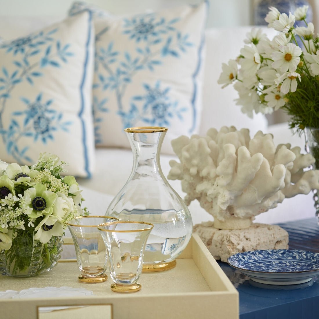 Sophia Crystal Carafe by AERIN - Lifestyle 2 - Fig Linens and Home