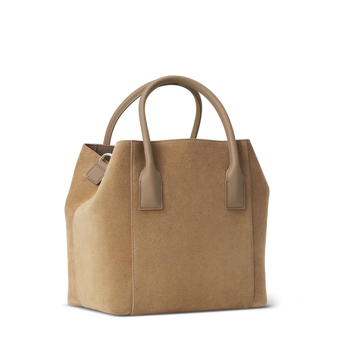 Suede Nano Weekender Bag Sand | AERIN at Fig Linens and Home 2