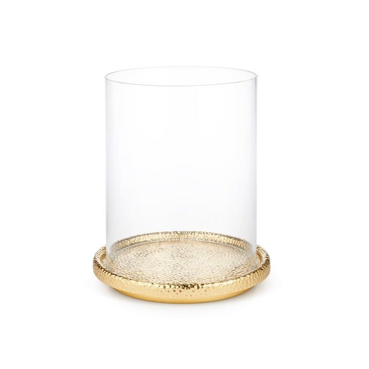 Tulln Hurricane by AERIN | Glass and Brass-Finish Pillar Candle Holder 2