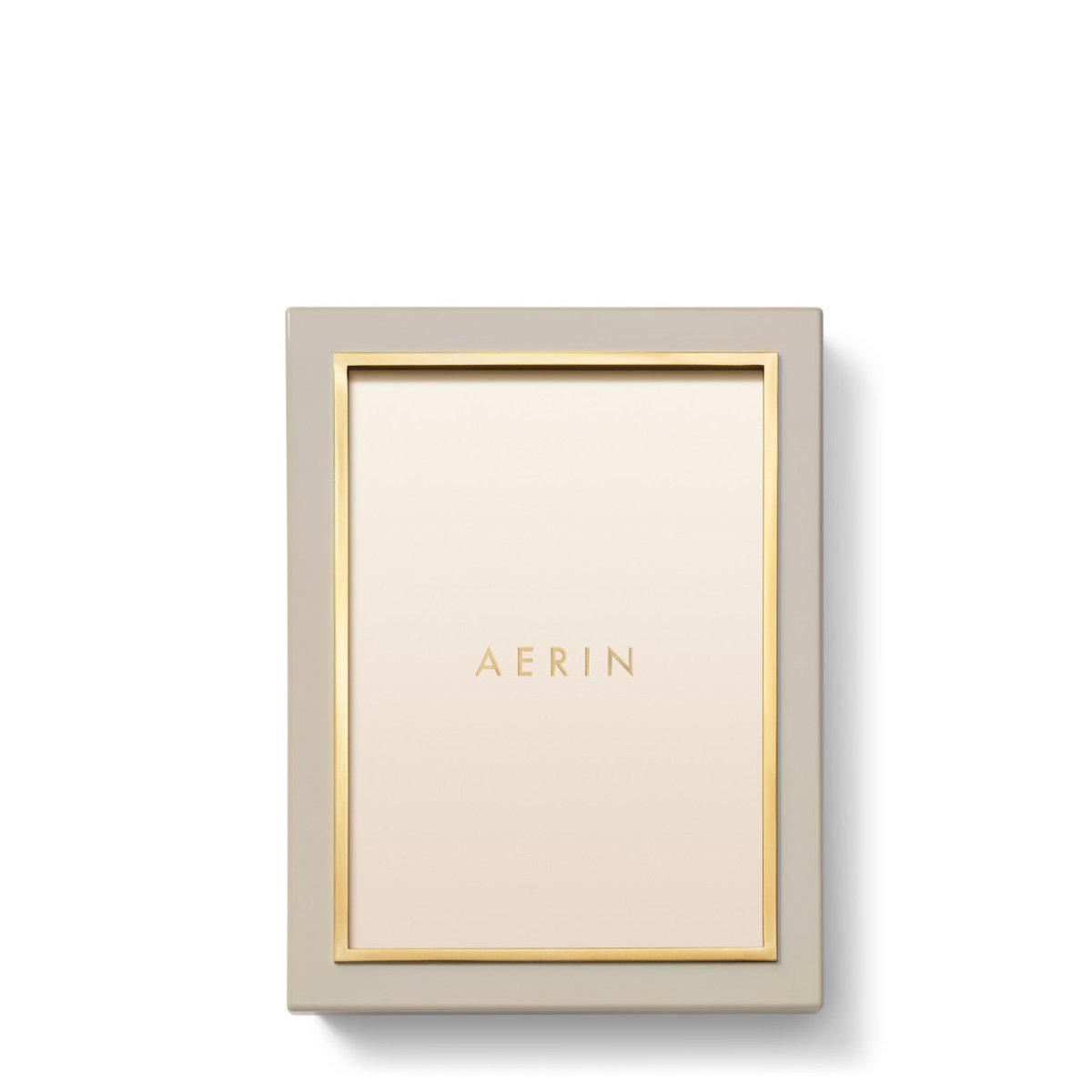 Varda Lacquer Frame in Taupe - 5 x 7 by AERIN 6.1" x 8.1" x 1.0" Taupe at FIG LINENS AND HOME 1