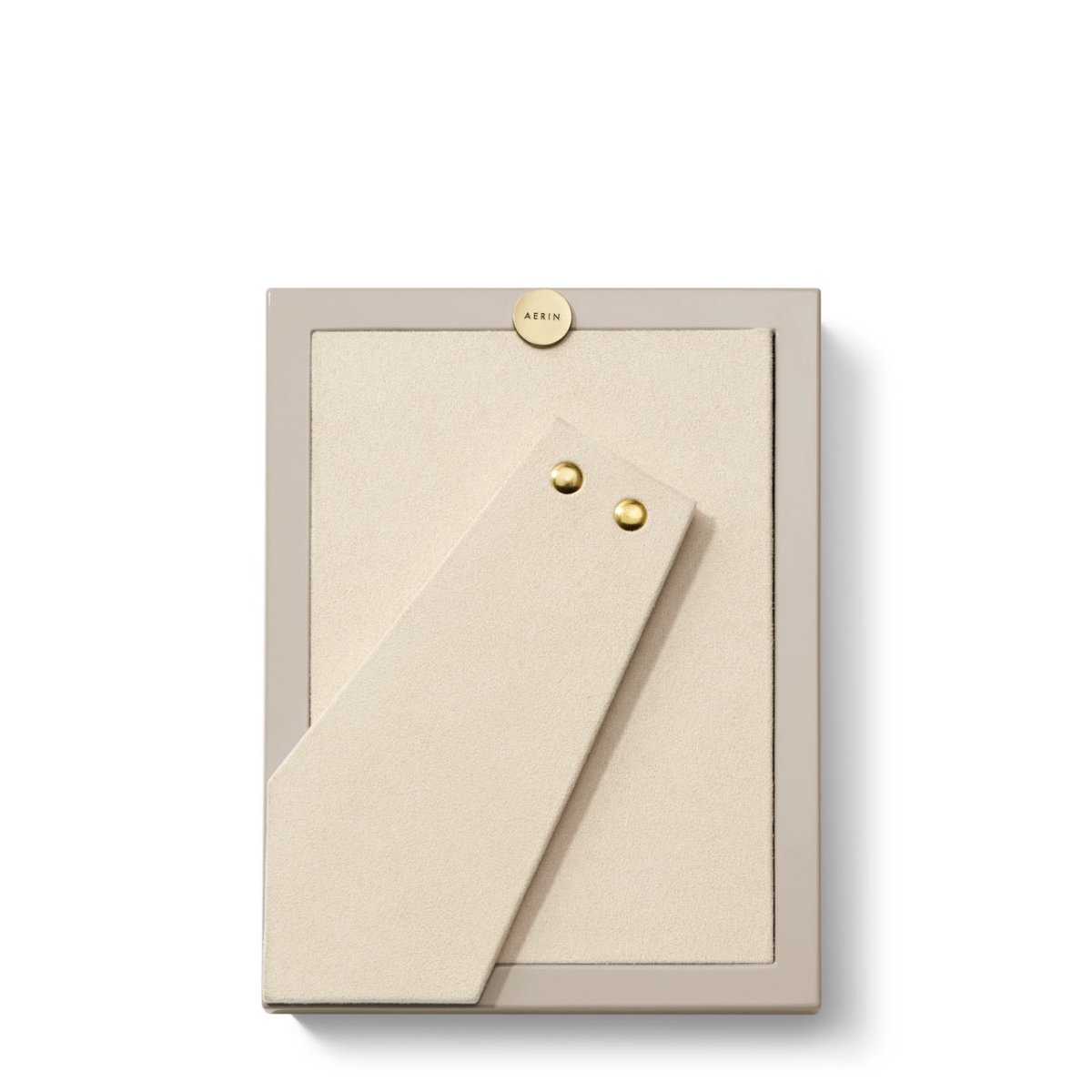 Varda Lacquer Frame in Taupe - 5 x 7 by AERIN 6.1" x 8.1" x 1.0" Taupe at FIG LINENS AND HOME 3