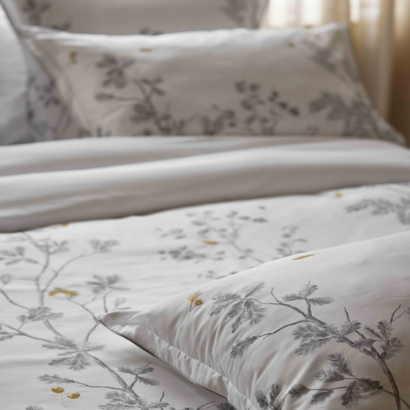 Saison White Bedding Alexandre Turpault Detail View 1 - Organic Cotton at Fig Linens and Home