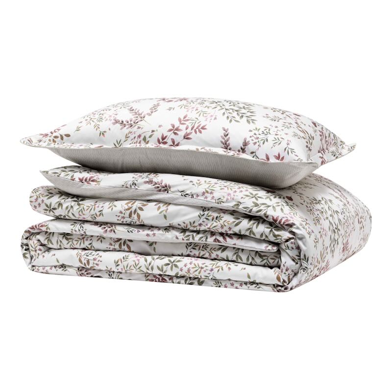 Duvet Cover Stack - Alexandre Turpault Tourbillon Cosmos Flower Organic Bedding at Fig Linens & Home