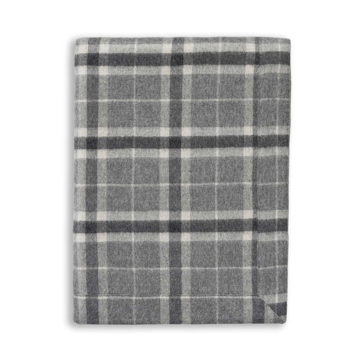 Alicia Adams Alpaca Aberdeen Throw - Dark Grey and Charcoal at Fig Linens and Home