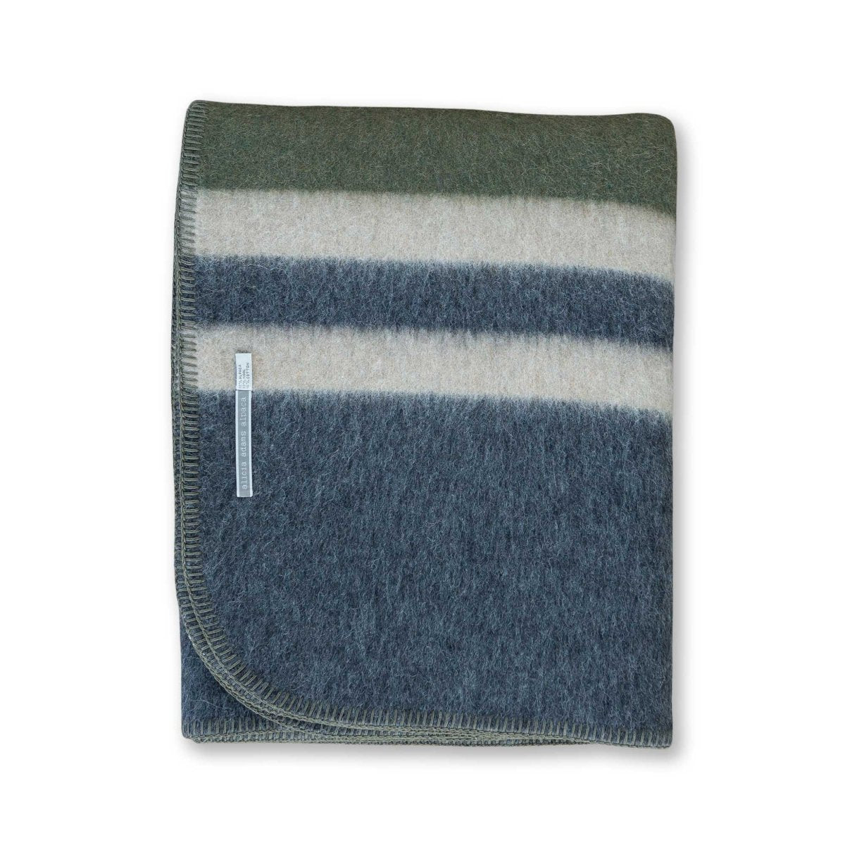 Field Throw Blanket Forest Green / Charcoal / Light Taupe | Alicia Adams Alpaca
