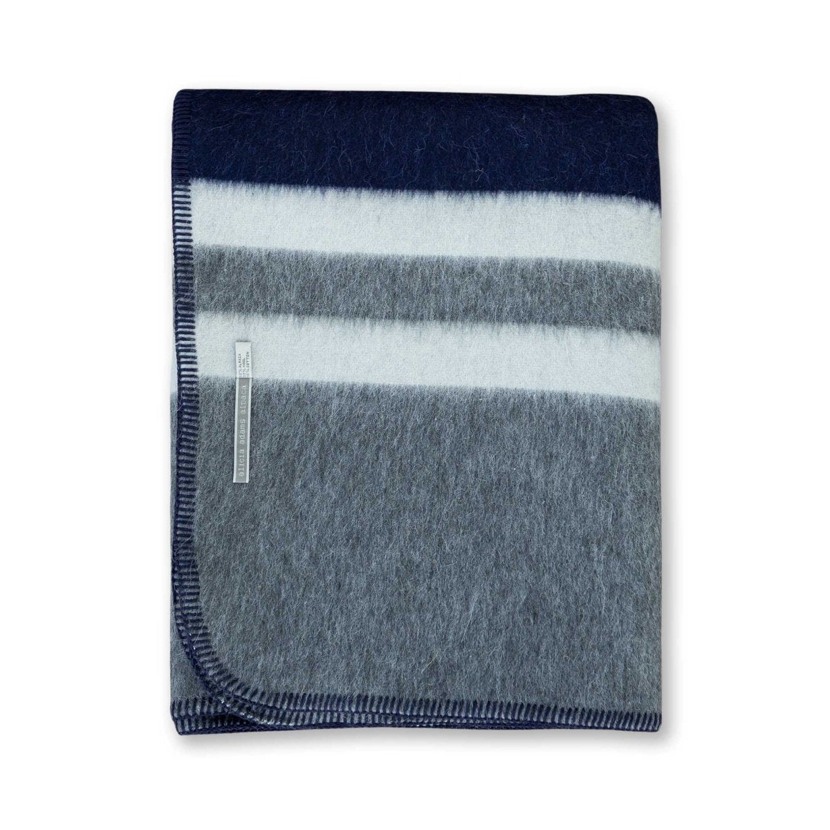 Field Throw Blanket in Navy / Dark Grey / Ivory | Alicia Adams Alpaca at Fig Linens and Home