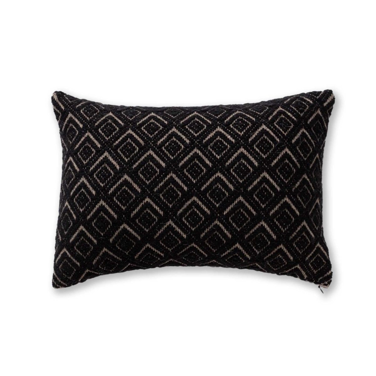 Mystic Lumbar Pillow in Light Taupe / Black | Alicia Adams Alpaca at Fig Linens and Home