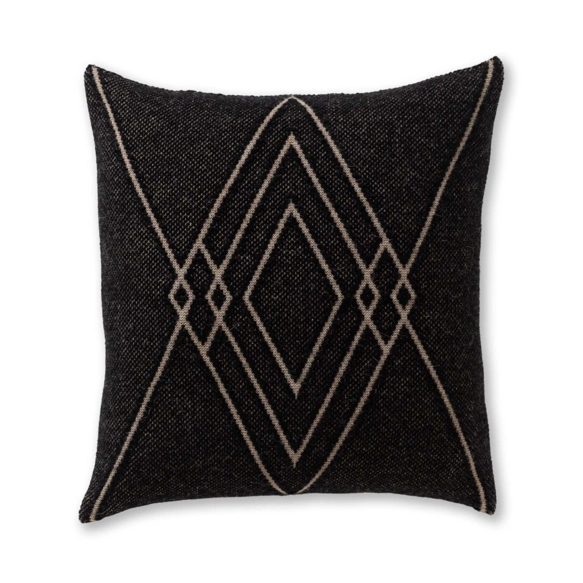 Mystic Square Pillow in Black / Light Taupe | Alicia Adams Alpaca at Fig Linens and Home