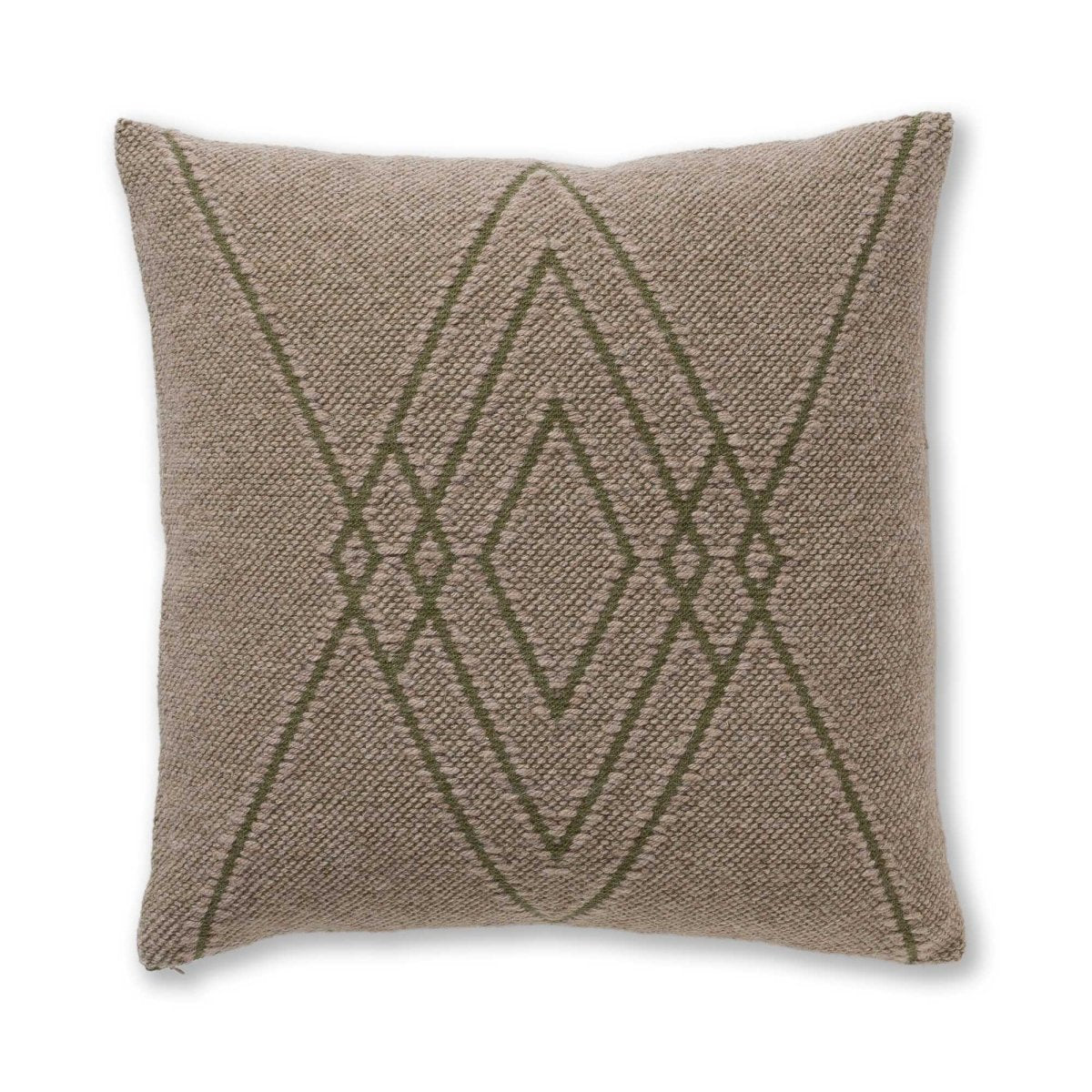 Mystic Square Pillow in Light Taupe / Hunter | Alicia Adams Alpaca at Fig Linens and Home