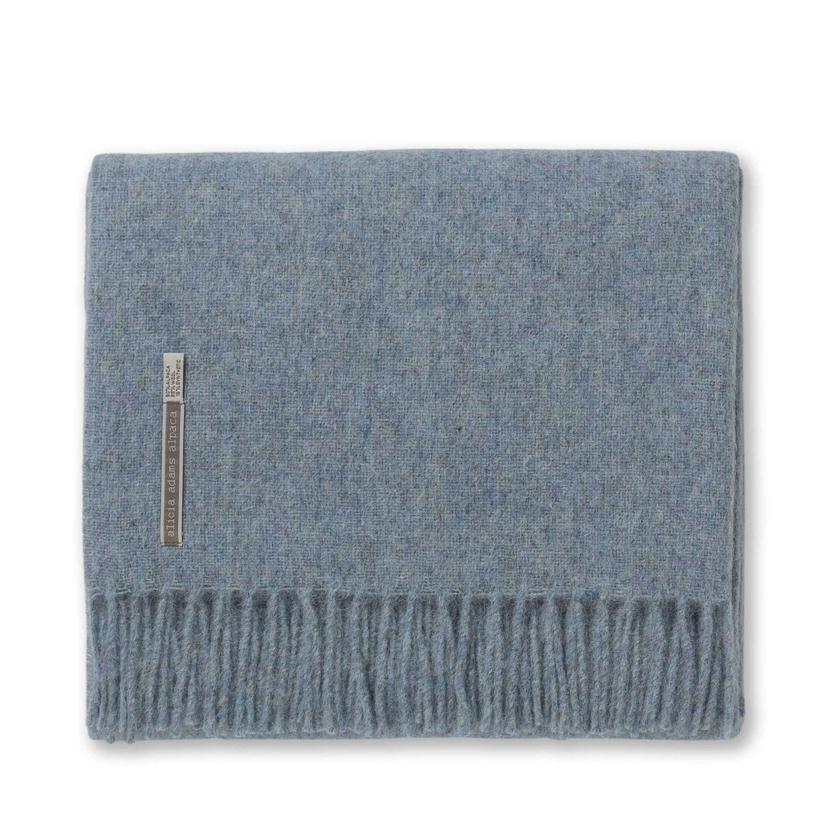 Light Blue Throw Blanket - Alicia Adams Alpaca Patmos Throw at Fig Linens and Home