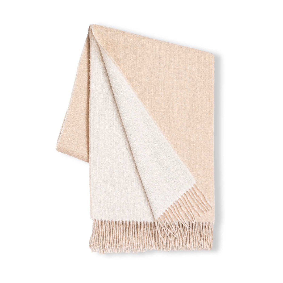 Reversible Throw Beige and Ivory by Alicia Adams Alpaca at Fig Linens and Home