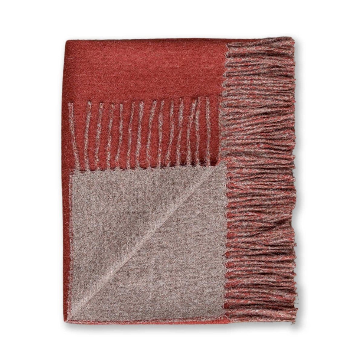 Reversible Throw Rust and Taupe by Alicia Adams Alpaca at Fig Linens and Home