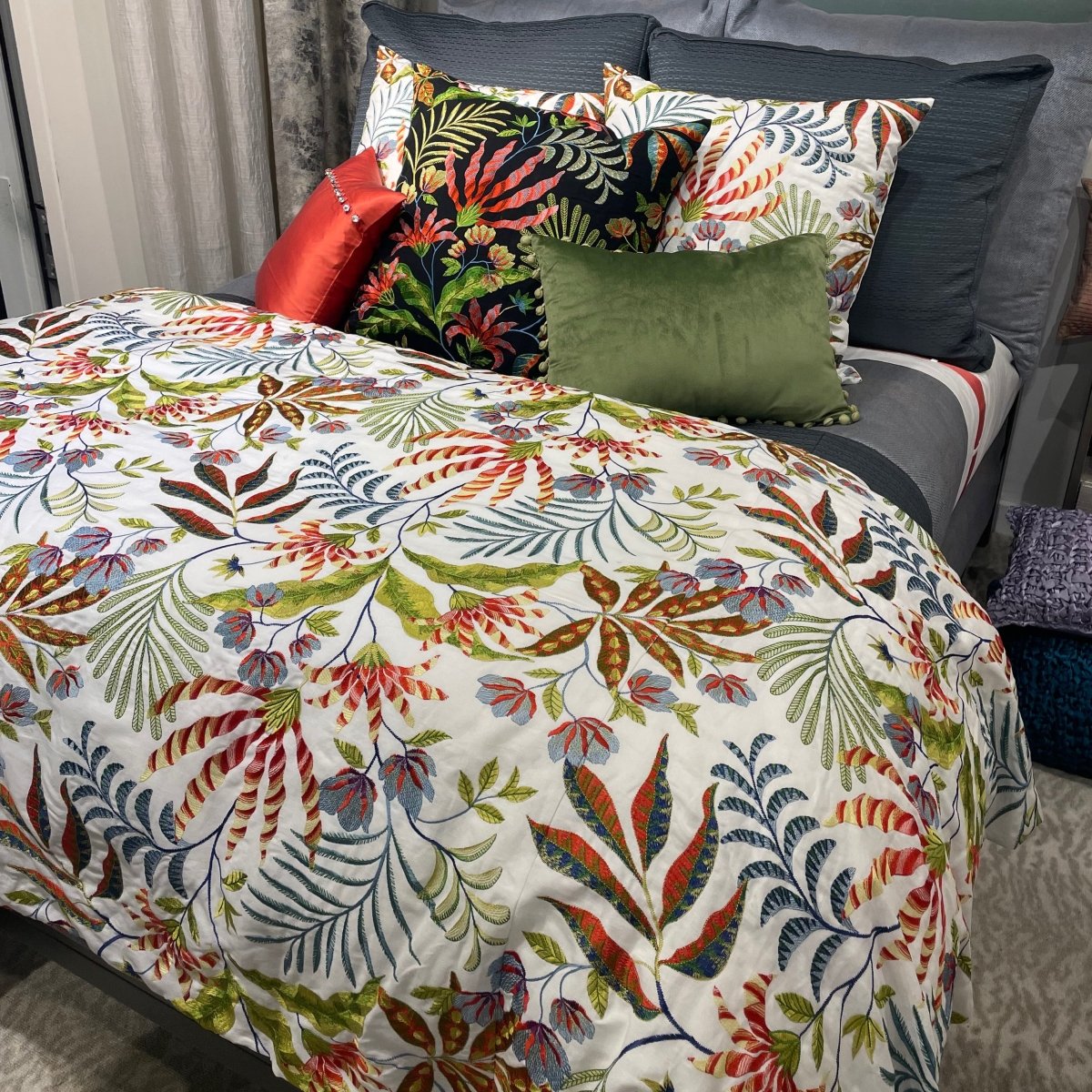 Cloud Forest White Duvet Covers by Ann Gish King Duvet Cover 110" x 98" White at FIG LINENS AND HOME 2