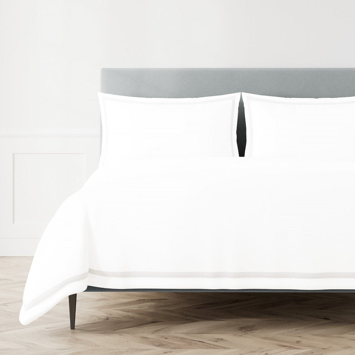 Duvet Cover - Ann Gish Ready-to-Bed 2.0 Cotton & Trim Duvet in White and White