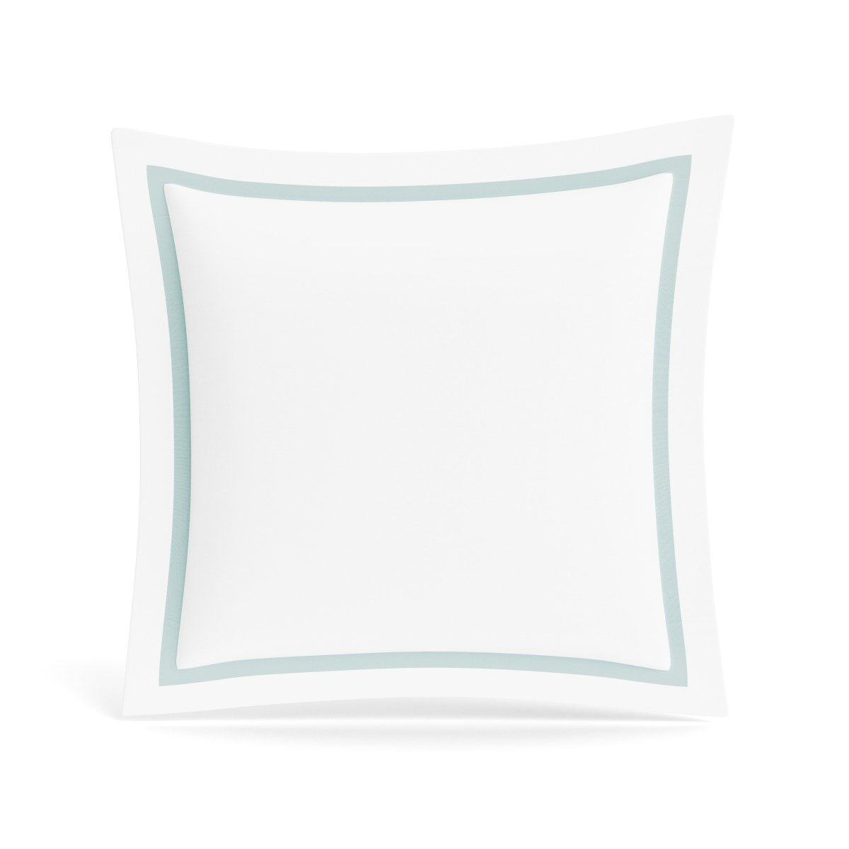 Euro Sham in White and Aqua | Ready-to-Bed 2.0 Cotton & Trim Pillow Shams by Ann Gish