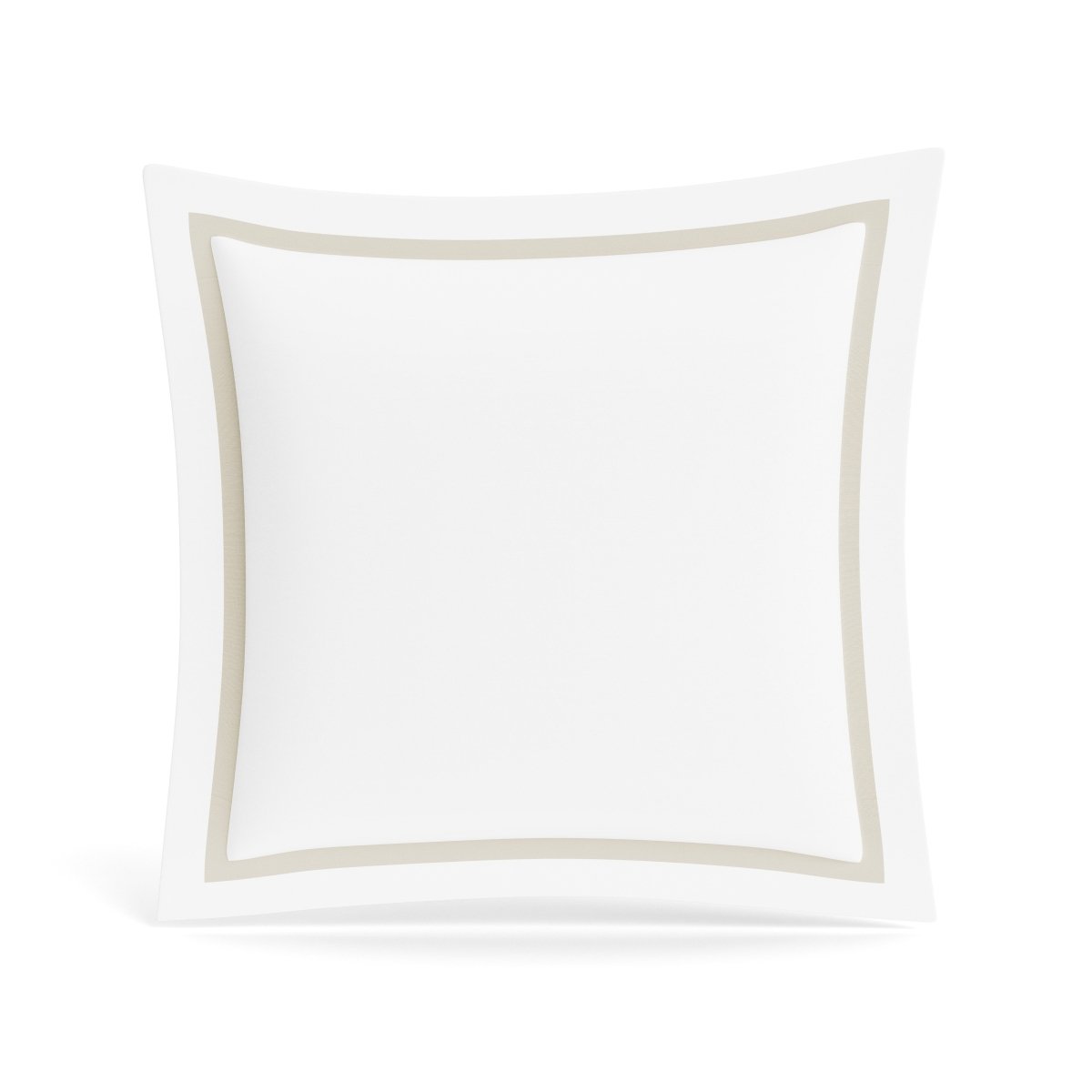 Euro Sham in White and Champagne | Ready-to-Bed 2.0 Cotton & Trim Pillow Shams by Ann Gish