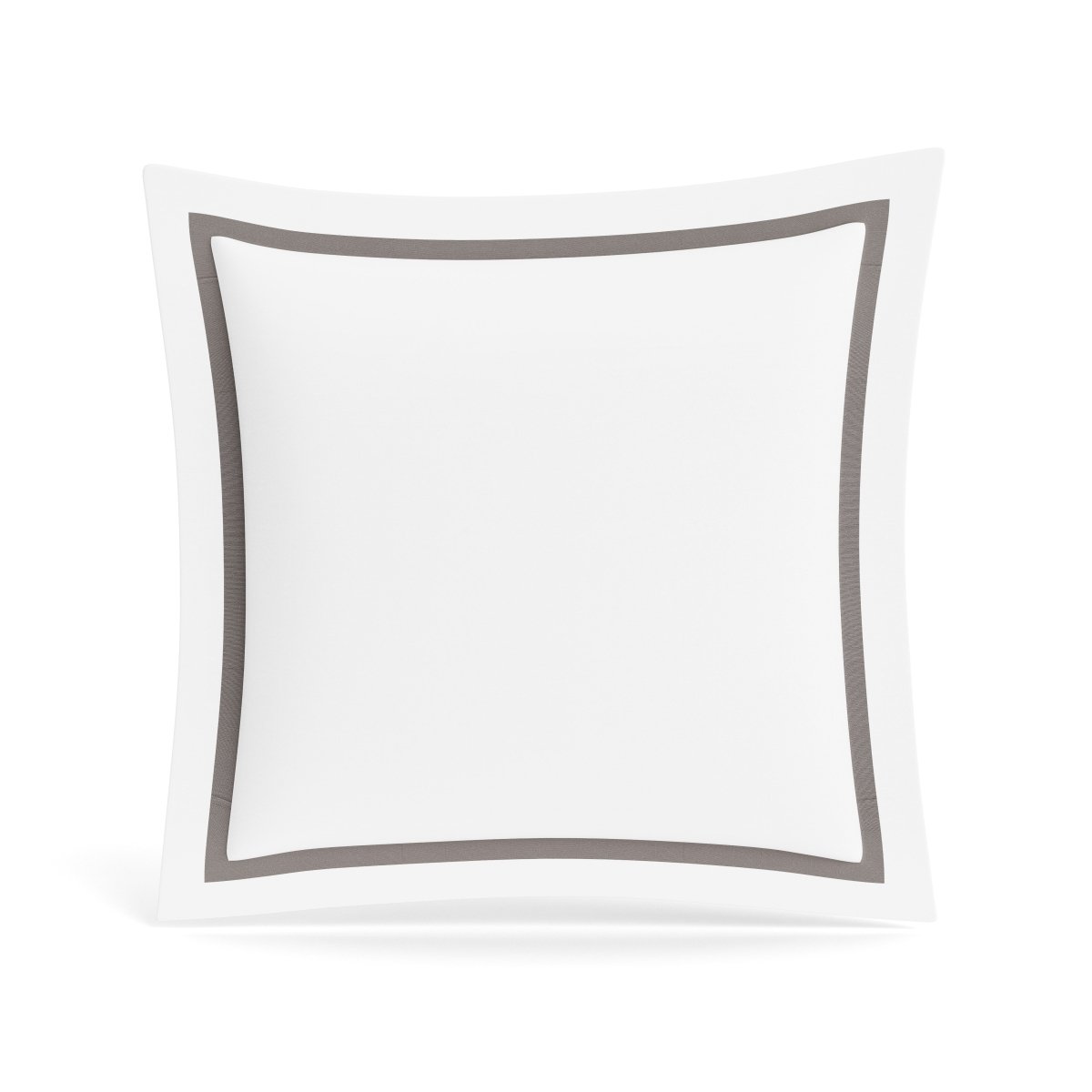 Euro Sham in White and Gray | Ready-to-Bed 2.0 Cotton & Trim Pillow Shams by Ann Gish