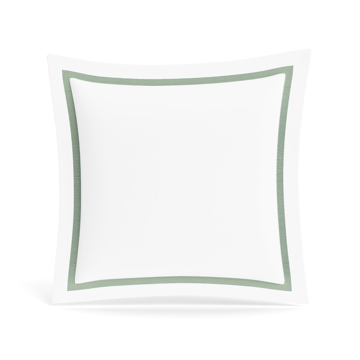 Euro Sham in White and Sage | Ready-to-Bed 2.0 Cotton & Trim Pillow Shams by Ann Gish